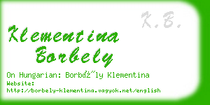 klementina borbely business card